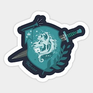 Dog Warrior - Teal Sticker